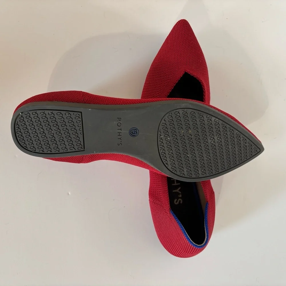 Rothy's Red Pointed Women's Flats W8.5 - Picture 3 of 4